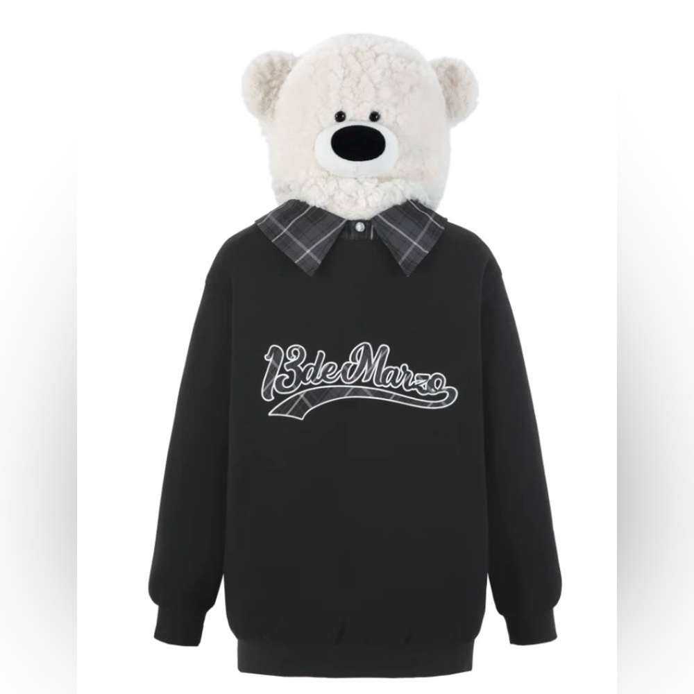 13demarzo furry bear zip up